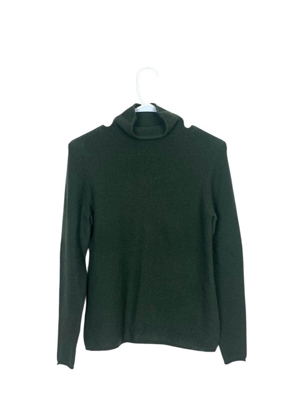 Alashan green mock neck cashmere sweater size xs old money classic